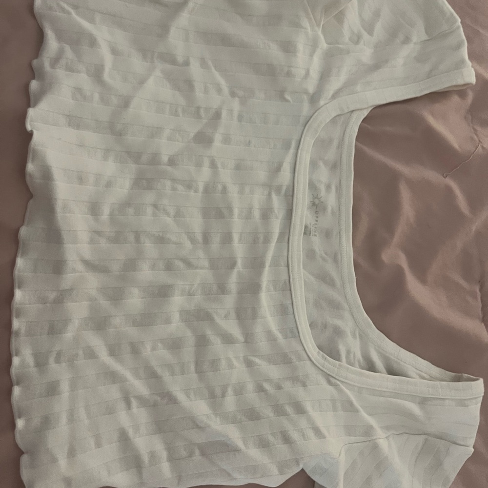 Aerie White Ribbed Sleeveless Crop Top